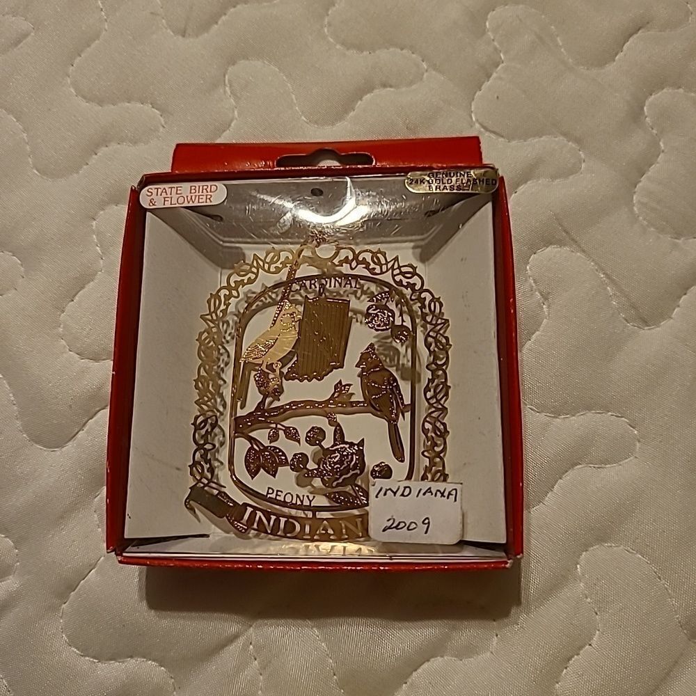 2009  State Flower and Bird of Indiana Ornament